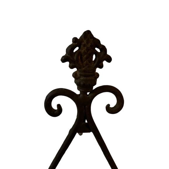 Pair of Brown Natural Finish Iron Easels Picture Frame Cookbook Music Small Art - Picture 3 of 9